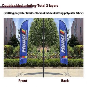 Bandera Publicitaria Personalizada a Todo Color con Diseño de Pluma Voladora, Bandera de Playa en Forma de Lágrima de Una o Dos Caras, Impresa en Serigrafía sobre Plástico - Product Image 5