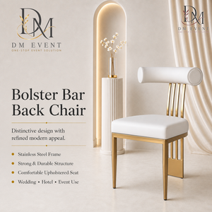 Gold T Bar Slat Back Stainless Steel Event <b>Dining</b> <b>Chair</b> with White <b>Cushion</b> for Hotel and Wedding Projects Wholesale Seating - Product Image 1