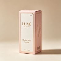 Boîtes cosmétiques pliables en papier enduit écologique imprimées sur mesure, design fantaisie quadricolore, emballage pour flacon de gloss et lotion