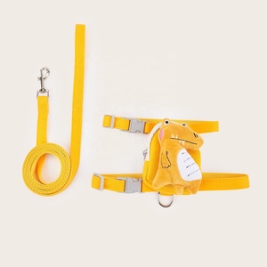 Cute Cat and Dog Walking Harness Anti-Break Out Cloth Chest Leash with Solid Pattern Backpack Leash - Product Image 5