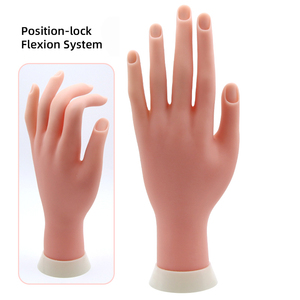 Main d'entraînement en ABS pour ongles artificiels, main souple pour faux ongles, doigt positionnable pour l'art des ongles, ensemble d'outils de présentation pour la formation en manucure en salon - Product Image 1