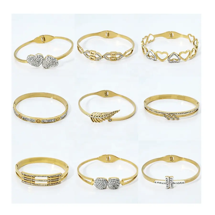 Bijoux fantaisie Bracelets & Bangles bracelet acier inoxydable bracelet zircon bracelets plaqué or pour femme