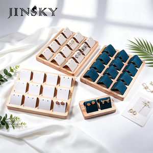 Solid Wood Jewelry Display Counter Earring Display Stand Jewelry <b>Rack</b> Ear Stud Display Panel Ornament Showcase - Product Image 2
