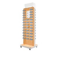 Présentoir rotatif sur pied en métal thermolaqué à 3 faces pour lunettes de vue, lunettes de soleil et accessoires