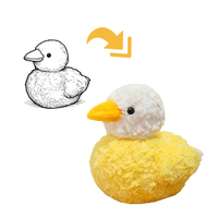 Peluche personnalisée en forme de canard, jouet en peluche avec corps jaune, design personnalisé pour cadeau d'enfant