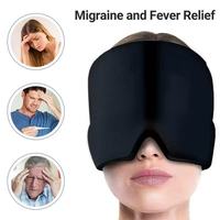 Capuche de compresse noire de haute qualité avec masque pour les yeux en gel Capuchon de soulagement de la migraine chaude et froide pour le soulagement du stress et de la migraine