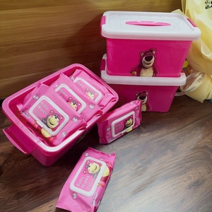 Lingettes <span class=keywords><strong>pour</strong></span> enfants au design ours fraise, lingettes humides <span class=keywords><strong>pour</strong></span> le nettoyage des mains et du visage à l'eau pure, soins <span class=keywords><strong>pour</strong></span> mères, 10 paquets avec boîte de rangement - Product Image 3