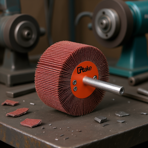 Ttake Corundum Abrasive Cloth Flap <b>Wheel</b> 25x3 Mm With 6 Mm Shank For <b>Grinding</b> And Polishing - Product Image 3