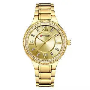 新款Reloj女式时尚手表Curren 9004奢华玫瑰金石英表女士连衣裙饰品女士礼品手表