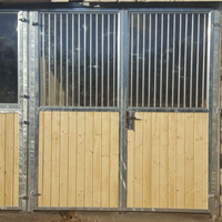 Abri pour chevaux préfabriqué de 3,6 m, mobile, extérieur, avec structure en acier thermolaqué, étable pour chevaux avec remplissage en bambou