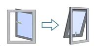Ventana Abatible y Giratoria de Aluminio con Rotura de Puente Térmico, Ventana Abatible Interior, Doble Vidrio Templado, Aislamiento Acústico para Villa