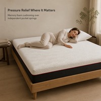 Matelas à ressorts ensachés avec mousse à mémoire de forme, matelas compressé sous vide en boîte, matelas de soutien pour la maison, la chambre et l'hôtel
