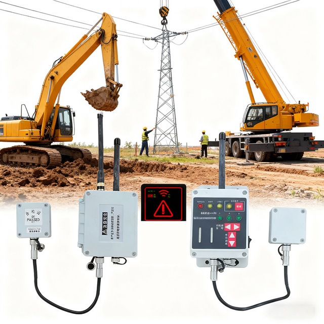 Overhead Power Line Pwas System Proximity Warning Alert System for Excavator at a Construction Site
