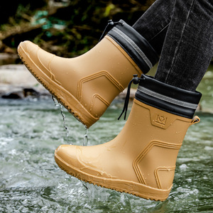 Bottes de <span class=keywords><strong>pluie</strong></span> pour hommes, résistantes à l'eau, imperméables, adaptées aux travailleurs de la restauration et aux livreurs - Product Image 2