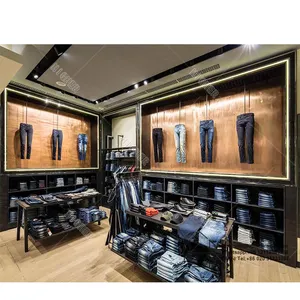 Modern Men Clothes Shop idee di Design vetrina in legno negozio di abbigliamento mobili per abbigliamento da uomo