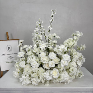 DKB <span class=keywords><strong>tutto</strong></span> <span class=keywords><strong>bianco</strong></span> pavimento artificiale decorazione fiori realistico fiori bianchi misti fiori per evento ingresso pavimento decorazione - Product Image 1