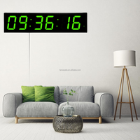 Horloge murale énorme de Digital, grand support mené large de mur de chiffres de l'affichage 6 d'horloge numérique