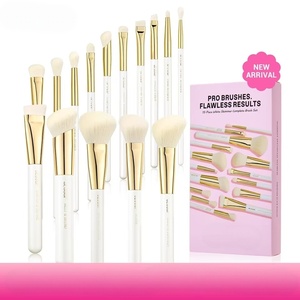 Ensemble de 15 pinceaux professionnels pour maquillage des ongles, synthétiques, doux, blancs, scintillants, manche en bois, pour fond de teint, contour, anticernes, fard à paupières T518 - Product Image 4