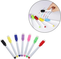 Bon marché, stylo marqueur effaçable à l'eau avec logo personnalisé, stylo pour tableau blanc avec brosse en laine
