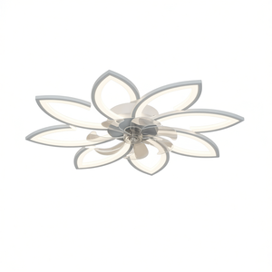 Ventilador de Techo LED de 35.4 Pulgadas, Montaje Empotrado, con Control Remoto, Motor de CC de 6 Velocidades, 3 Temperaturas de Color, Diseño Moderno, Iluminación Interior - Product Image 1