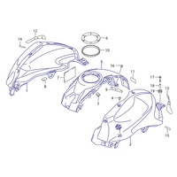 Ensemble de capot de réservoir de carburant pour SUZU.KI GSX150 GIXXER SF OEM n ° 44193-34J00-YVB Gixxer 150 couvercle de réservoir de carburant de moto