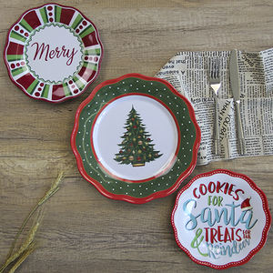 SEBEST Factory Fiesta de Navidad Patrón personalizado Plato de cena de melamina Ecológico Navidad Santa Vajilla Plato de melamina Vacaciones - Product Image 2