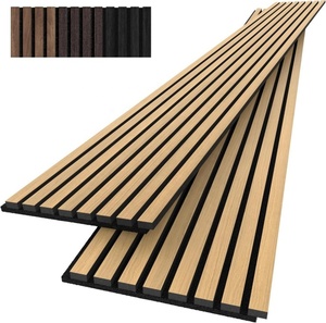 Panneaux acoustiques muraux en <span class=keywords><strong>laine</strong></span> <span class=keywords><strong>de</strong></span> <span class=keywords><strong>bois</strong></span> naturelle Akupanel Oak Grooved pour l'intérieur, absorbant le son et insonorisant - Product Image 1