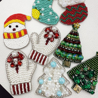 Appliques en tissu faites à la main, série Noël, motifs sapin de Noël et chaussettes, pour vêtements, sacs, chapeaux, chaussettes