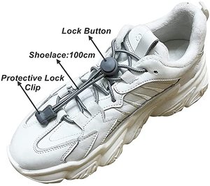 <span class=keywords><strong>Lacets</strong></span> élastiques noirs pour baskets d'enfants, <span class=keywords><strong>lacets</strong></span> de chaussures <span class=keywords><strong>sans</strong></span> nœuds, <span class=keywords><strong>lacets</strong></span> élastiques à verrouillage, 100 cm - Product Image 4