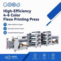 Mesin Cetak Flexografi Otomatis 6 Warna Multicolor untuk Gelas dan Tabung Kertas Inline Kecepatan Tinggi Tipe HSS-950