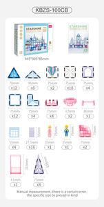 100 Uds <span class=keywords><strong>castillo</strong></span> con escalera fábrica OEM ODM Starshine <span class=keywords><strong>Frozen</strong></span> balcón columpio azulejos magnéticos imán juegos <span class=keywords><strong>de</strong></span> bloques <span class=keywords><strong>de</strong></span> construcción para niños - Product Image 6