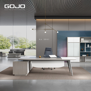 आधुनिक लक्जरी कार्यकारी कार्यालय फर्नीचर एर्गोनोमिक एल-आकार की छत डेस्क आसान असेंबली टिकाऊ कार्यकारी कंप्यूटर टेबल - Product Image 4