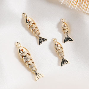 Nuevo Collar con Colgante de Cobre en Forma de Pez, Accesorios de Joyería para Mujer, Collar de Lujo Ligero, Dijes para Pulsera - Product Image 4