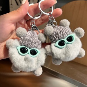 Porte-clés en peluche populaire pour la vente en gros, motif dessin animé, en forme de sac à dos, de voiture, de portefeuille, ou de boule douce et moelleuse en <span class=keywords><strong>laine</strong></span> tissée, mignon - Product Image 2