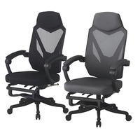 Silla de Oficina Reclinable con Respaldo Alto, Reposapiés Ergonómico, Silla de Computadora de Malla, Reposacabezas Ajustable, Silla de Oficina Giratoria