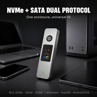Carcasa para SSD M.2 NVMe con Encriptación de Huellas Dactilares, USB C de 10 Gbps, Doble Protocolo, Carcasa Externa de Aluminio para Disco Duro, 2230 2242 2280