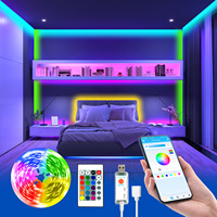 Bande LED RGB 24V pour Ambilight, guirlandes lumineuses en cuivre avec télécommande APP, IP44, pour chambre à coucher, salon