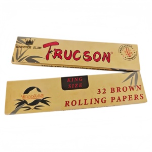 Papiers à rouler classiques TRUCSON Brown Square, format King Size, fibres naturelles, combustion lente, 32 feuilles/carnet, 50 carnets/boîte - Product Image 3