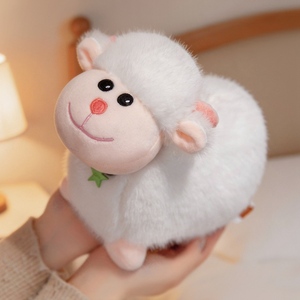 Nuevo Peluche de Oveja <span class=keywords><strong>Mimi</strong></span>, Muñeco de Peluche de 25 cm, Felpa Suave, Franela, Lindo Collar, Algodón PP Súper Suave, Alivio del Estrés, Boda, MOQ Bajo, ODM - Product Image 5