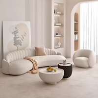 Ensemble de canapés sectionnels modernes minimalistes de style nordique avec matériau en sherpa et design irrégulier