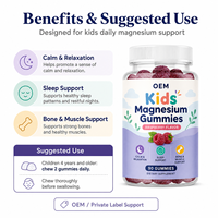 Gummies de citrate de magnésium biodisponible pour enfants, formule de relaxation, marque privée OEM, qualité professionnelle, vente en gros pour enfants