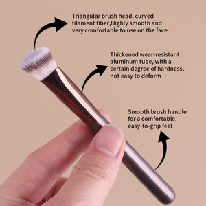 Juego de 5 <span class=keywords><strong>Brochas</strong></span> de <span class=keywords><strong>Maquillaje</strong></span> de Doble Punta con Mango Metálico, Portátiles, de Fibra Sintética Premium para Base, Contorno, Corrector y Polvo - Product Image 6