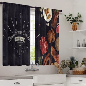 Bindi 2pcs 3d <strong>Kitchen</strong> Short <strong>Curtain</strong> Gourmet Pattern Waterproof and Oil Proof Blackout <strong>Curtain</strong> <strong>for</strong> <strong>Kitchen</strong> Window - Product Image 4