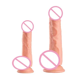 Medizinischer PVC realistischer weicher Dildo mit Saugnapf Großer großer Schwanz für Frauen Cyber Skin Saugnapf Penis