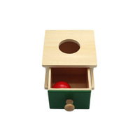 Caja de Permanencia de Objetos Montessori de Madera con Bandeja y Pelota, Juguetes Educativos para Niños Pequeños, Juguete de Permanencia para Jardín de Infancia
