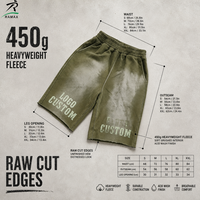 Shorts en molleton délavé personnalisés RAMAX, coton épais 450g, style vintage streetwear, shorts de sport, vente en gros, fournisseur d'usine OEM