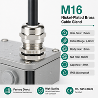 Presse-étoupe métallique marine étanche et tête de verrouillage de câble en laiton nickelé, étanchéité IP68 pour câbles électriques de 4-8 mm