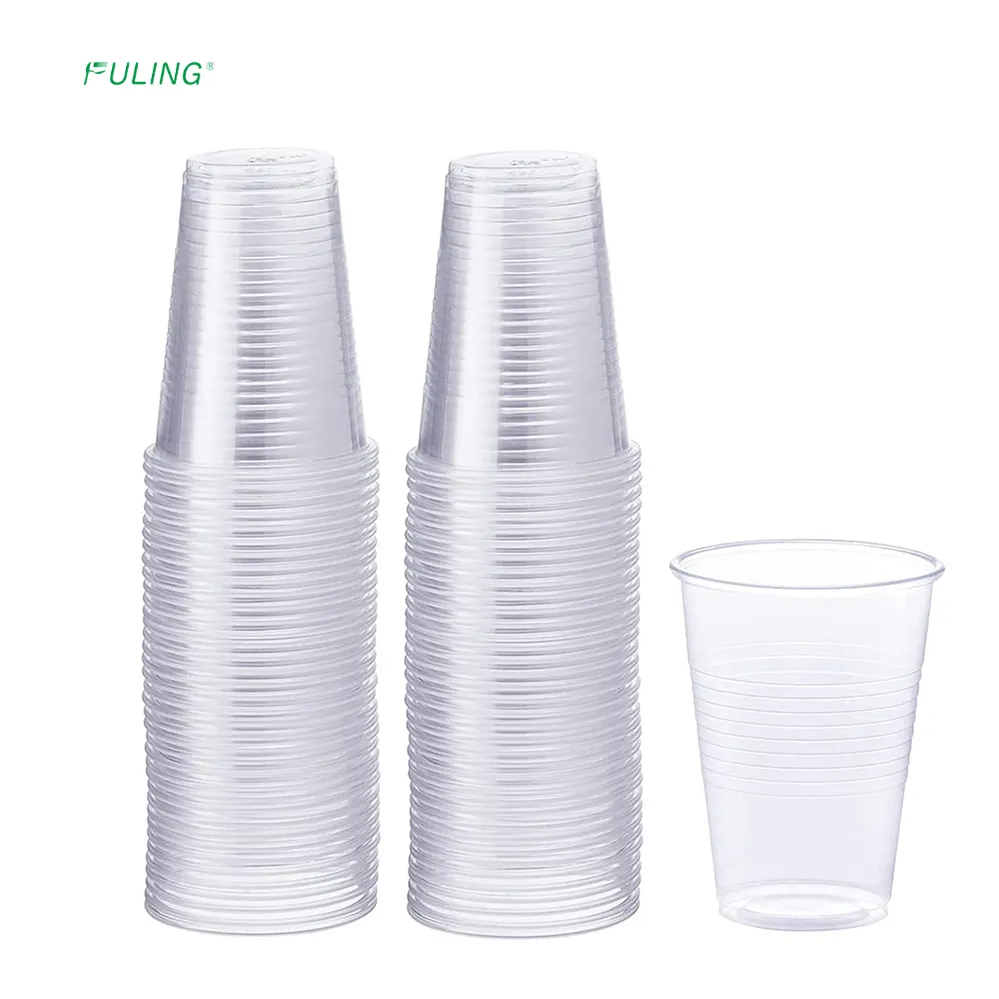 FULING Clear Disposable Plastic Cups Cold Party Drinking Cups