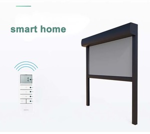 전동 야외 창 롤러 지퍼 트랙 블라인드 금속 차양 방풍 및 차양 기능이있는 방수 파티오 커튼 - Product Image 2