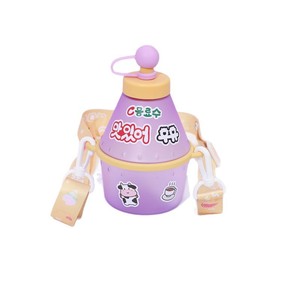 Yafchi Cute Korean Sticker Fruit Milk <b>Cup</b> <b>Plastic</b> Straw <b>Cup</b> With Strap For Drinks And Juice Travel Mug Gift Cross Border - Product Image 5